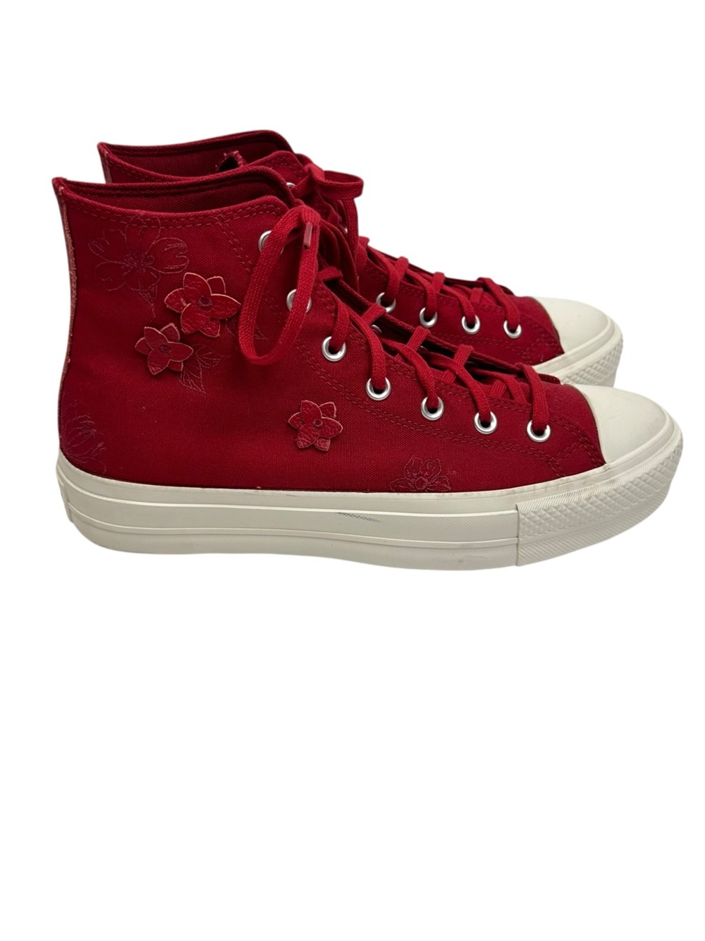 Converse Star All Star Lift 3D Florals Red Women's 11 Sneakers Hi Top A12810C